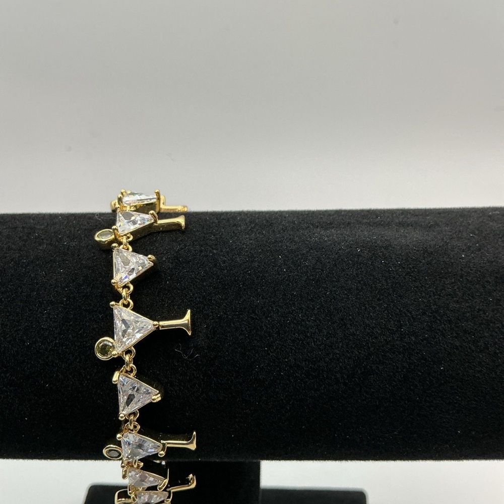 Kate Spade Martini Glass Tennis Bracelet Gold Tone